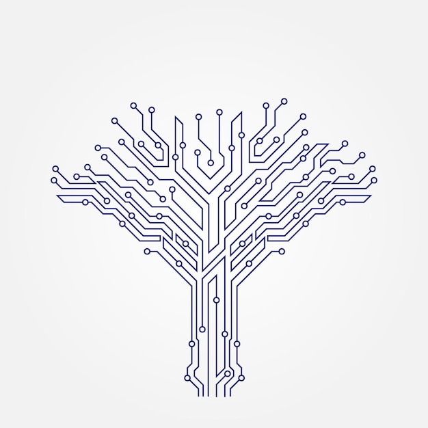 Circuit technologie boom op witte achtergrond Computer engineering hardware systeem