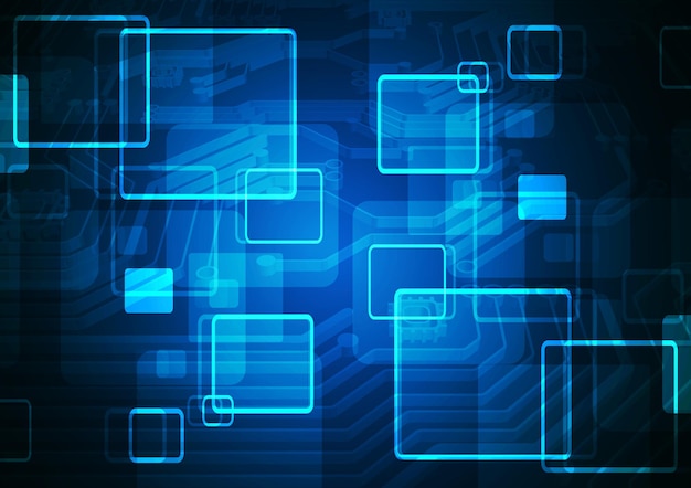 Vettore sfondo della tecnologia dei circuiti con sistema di connessione dati digitali hi-tech e progettazione elettronica del computer