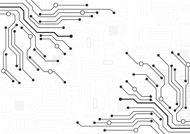 Vettore sfondo di tecnologia dei circuiti con sistema di connessione dati digitale hi-tech e design elettronico del computer