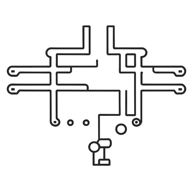 circuit vector illustration line art