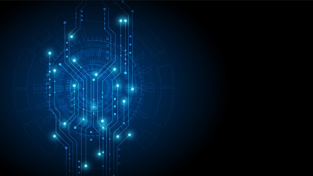 Circuittechnologie met hi-tech digitaal gegevensverbindingssysteem en computer elektronisch ontwerp