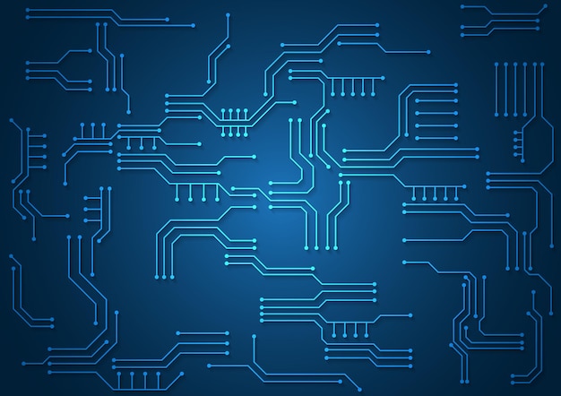 Circuittechnologieachtergrond met hi-tech digitaal dataverbindingssysteem en computer elektronisch ontwerp