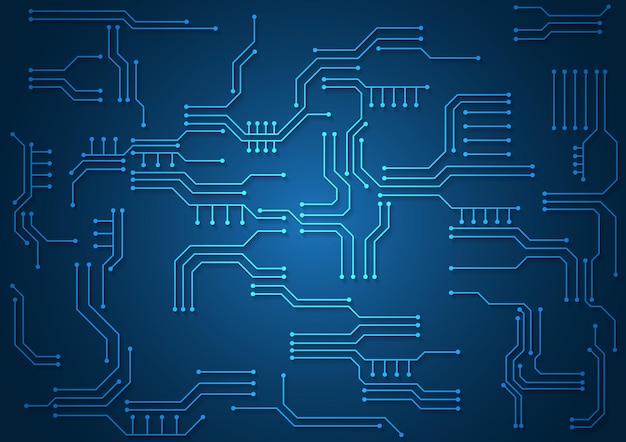 Vector circuittechnologieachtergrond met hi-tech digitaal dataverbindingssysteem en computer elektronisch ontwerp