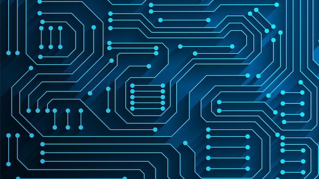 Circuittechnologieachtergrond met hi-tech digitaal dataverbindingssysteem en computer elektronisch ontwerp