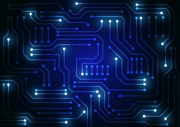 Circuittechnologieachtergrond met hi-tech digitaal dataverbindingssysteem en computer elektronisch ontwerp