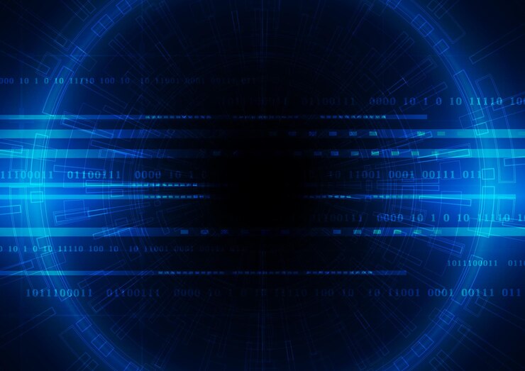 Circuittechnologieachtergrond met hi-tech digitaal dataverbindingssysteem en computer elektronisch ontwerp