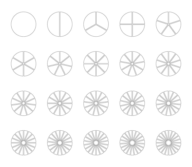 Circulaire grafieksjabloon Ronde structuur Taartdiagram verdeeld in segmenten Cirkelsectiegrafiek