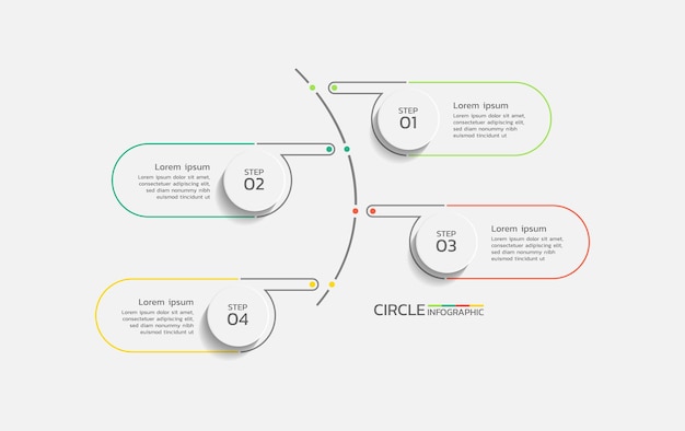 Circulaire infographic business template met elementen