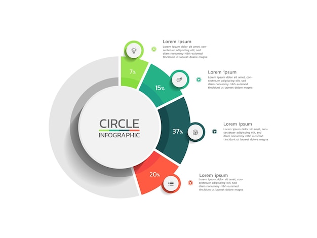 Circulaire infographic business template met elementen