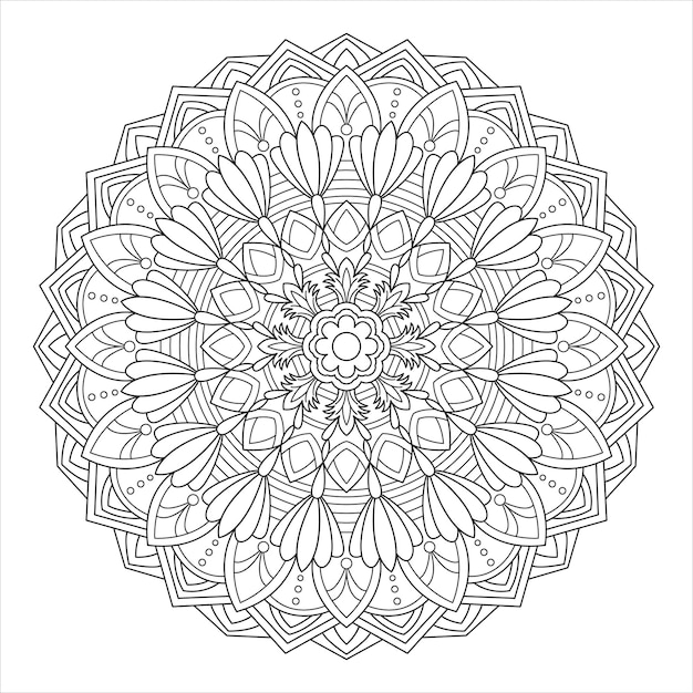 Circulaire patroon mandala ontwerp Overzicht hand getrokken vectorillustratie