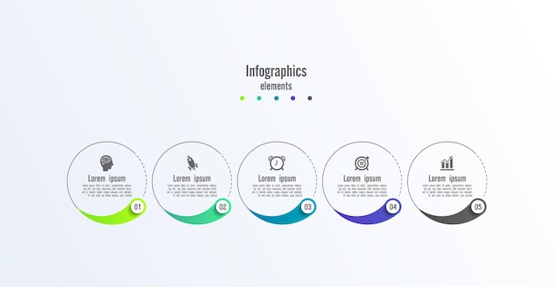 Circulaire stappen infographics zakelijke sjabloon abstracte achtergrondontwerp