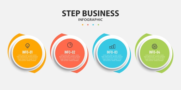 Circulaire tijdlijn stappen infographics sjabloonontwerp