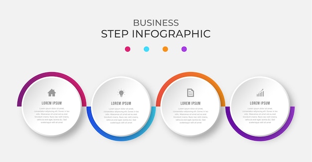 Vector circulaire tijdlijn stappen infographics sjabloonontwerp