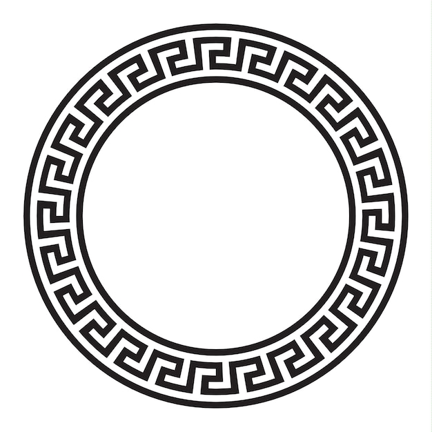 Circulaire vector Griekse sieraad Eps, nationale antieke ronde patroon,