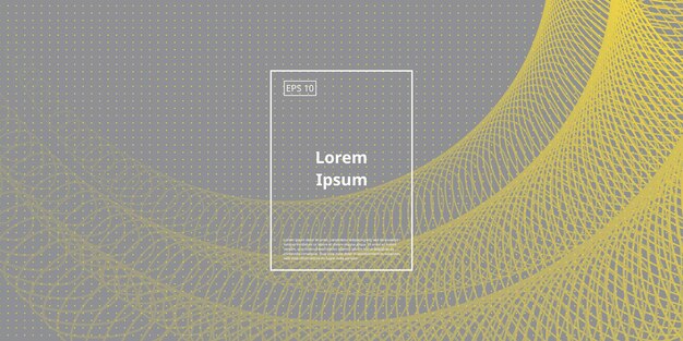 黄色と灰色の円形の抽象的な背景要素2021年のトレンディなデザインの波線の色ポスターカバーとランディングページのベクトルイラスト