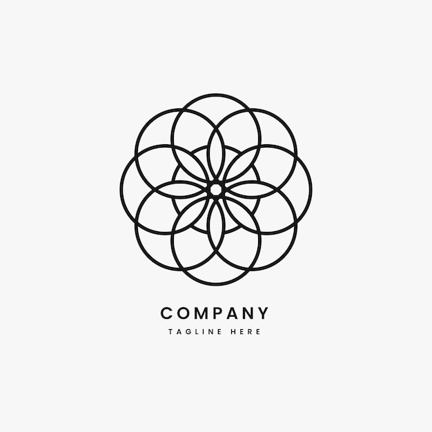 circular abstract ornament with line logo design template