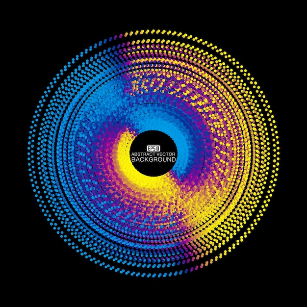 Круглый абстрактный узор фона, состоящий из цветных точек