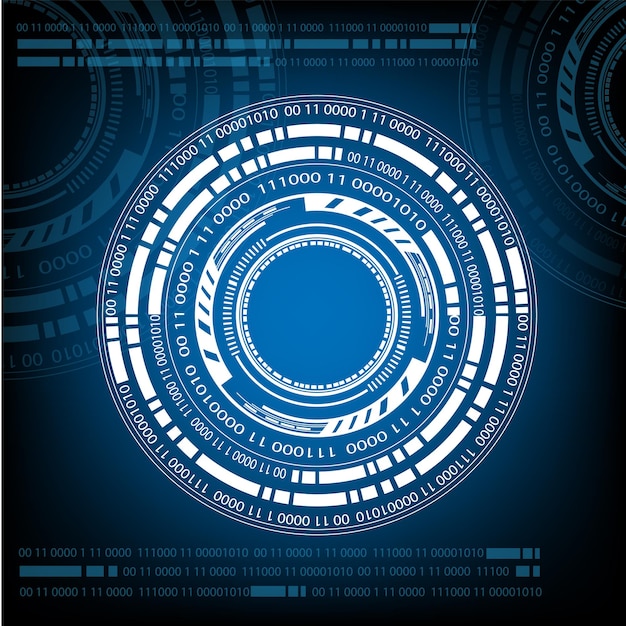 Круговая концепция вектора голограммы ai hud для будущего технологического элемента фона бизнес-экрана