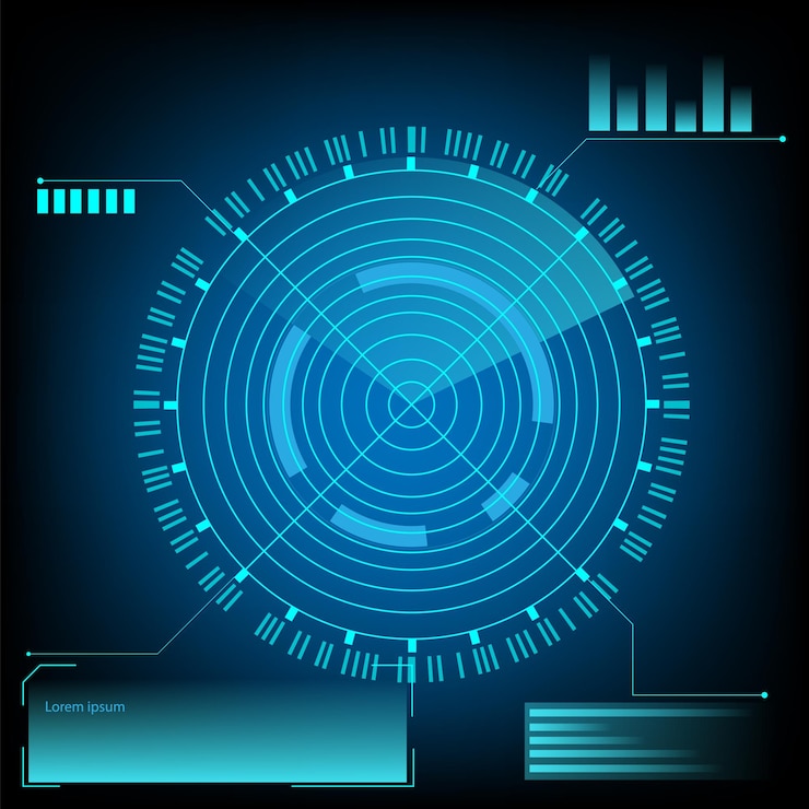 Vector circular ai hud hologram vector concept for future technology element background business screen