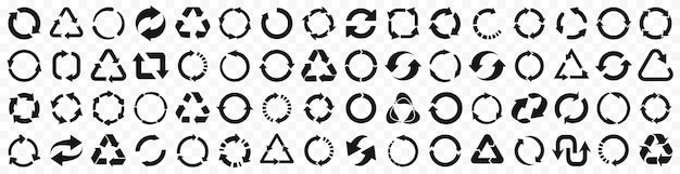 circular arrow pictogram collection black arrow icons recycle refresh reload loading loop arrow icons in black circle arrow pointer