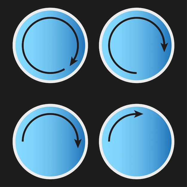 ベクトル 円形の矢印と完全な円青い矢印標識ベクトル イラスト ストック イメージ