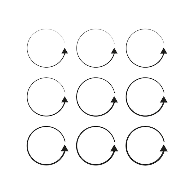 Вектор Круговые стрелки набор значков движения векторная иллюстрация