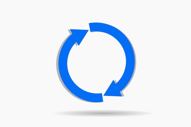 Circular arrows refresh icon rotation arrows icon sign or symbol on white background 3d