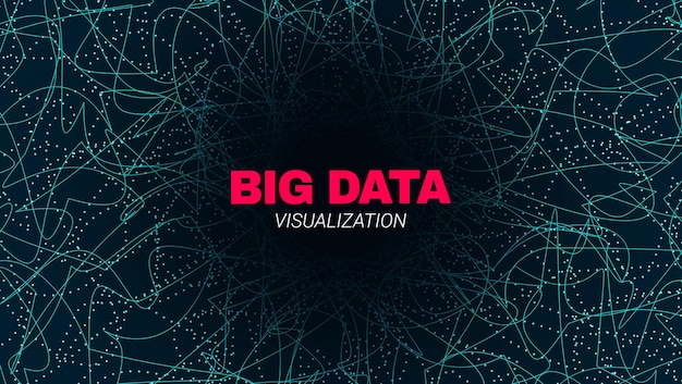 Circular big data fractal visualization technology abstract background