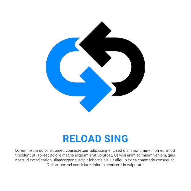 Circular black arrow reload icon refresh symbol