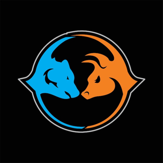 circular bull and bear logo image