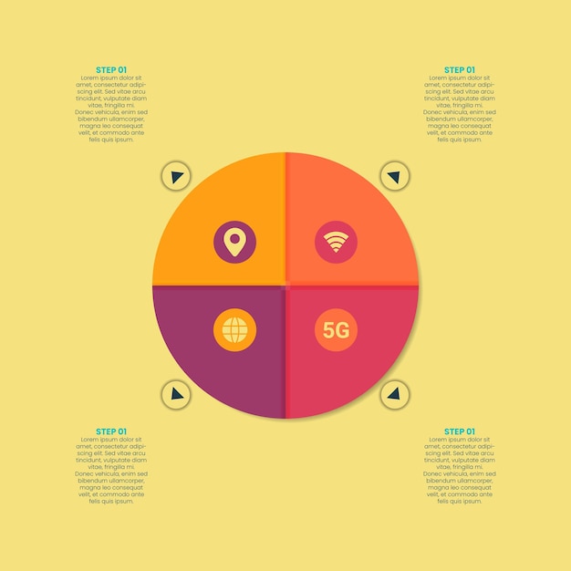 カラフルな抽象的なビジネスインフォグラフィックテンプレート