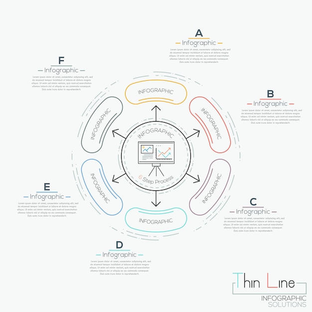 Diagramma circolare con 6 elementi collegati