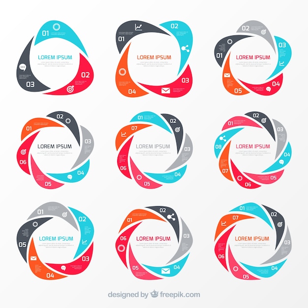 Circular charts infographic