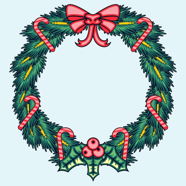 Vector circular christmas frame