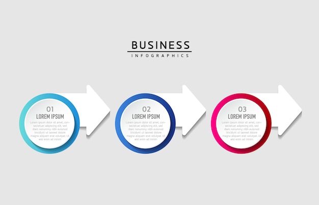 Circular Connection Steps business Infographic Template with 3 Element