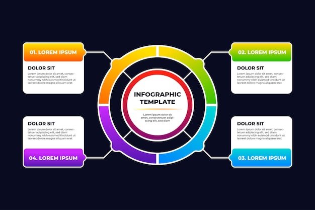 Diagramma circolare infografica grafico business template