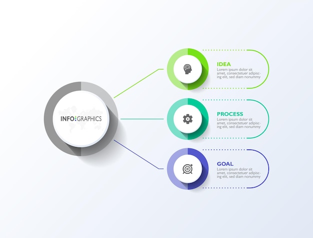 円形ダイアグラム インフォ グラフィック オプションまたはステップ テンプレート