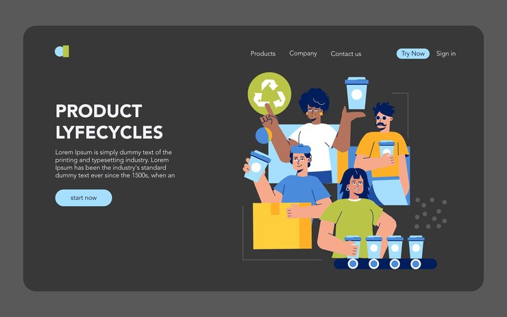 Vector circular economy flat vector illustration