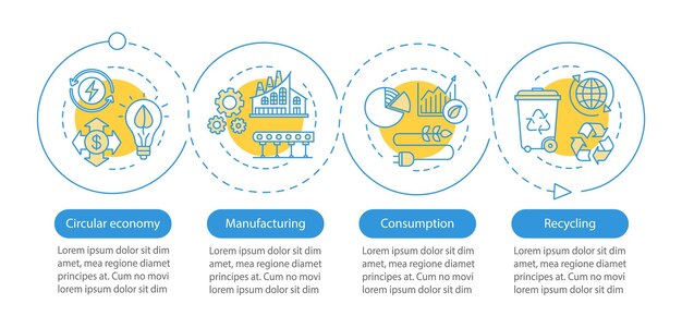 Инфографический шаблон вектора циркулярной экономики