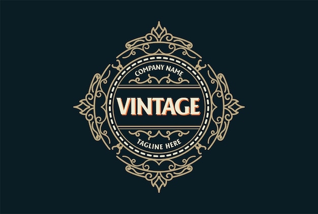 Circular Elegant Vintage Badge Label Logo design inspiration