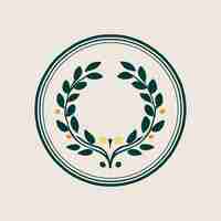 Vector circular emblem of victory honors glory nature elegance