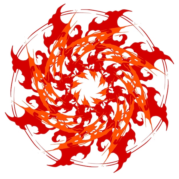 circular fireball ornament design