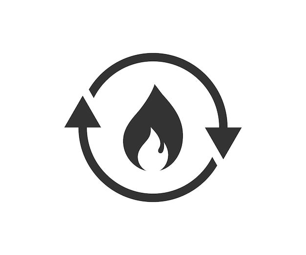 Circular flame icon Refresh gas vector desing