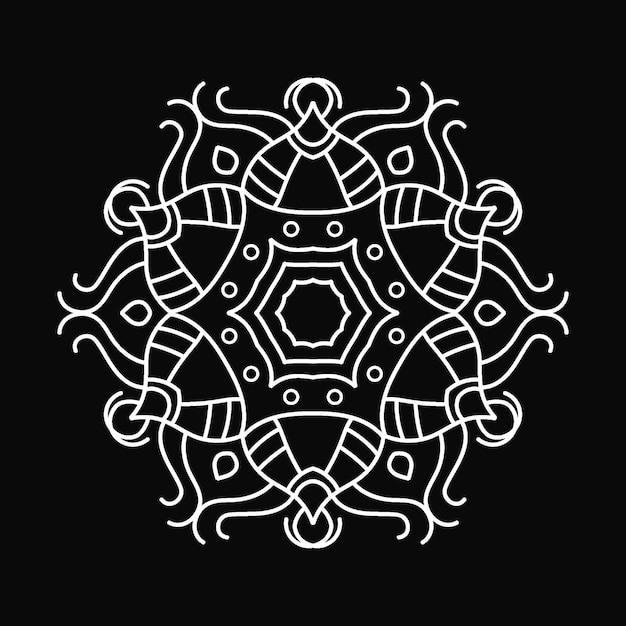 Circular Flower Mandala Pattern for Mehndi, Henna, tattoo, decoration.