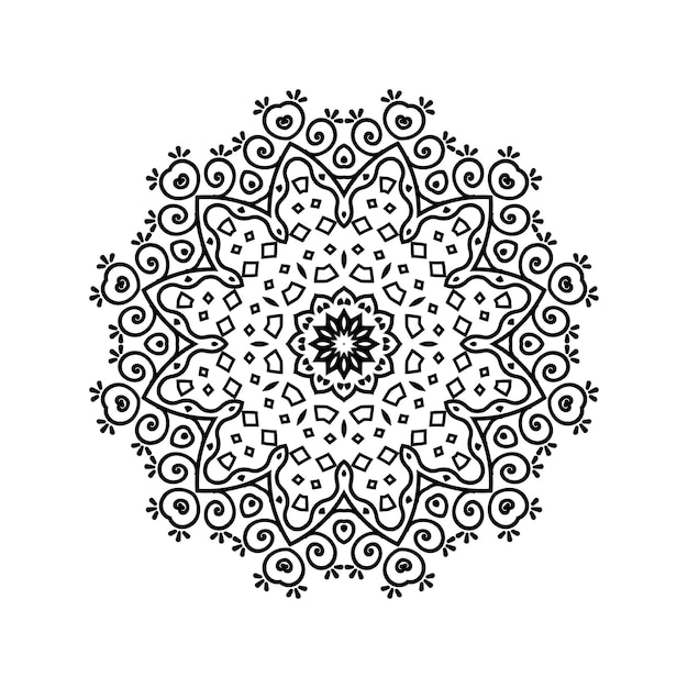 Circular flower mandala with vintage floral style Design