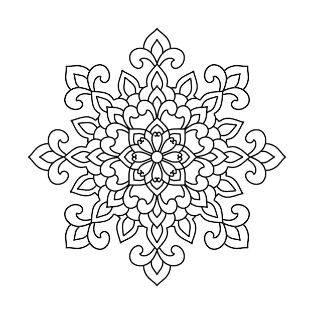 Круглая цветочная мандала в винтажном цветочном стиле. Векторный рисунок восточной мандалы. Ручной декор