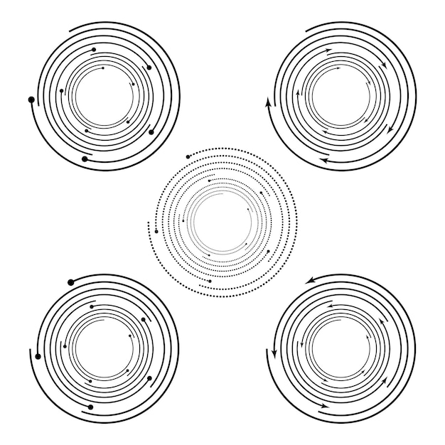 Круговая рама вращается линейный символ вращается круги рама петля круг загрузки штанга