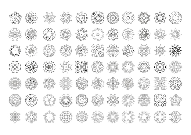 Vector circular geometric pattern vintage decorative elements hand drawn background