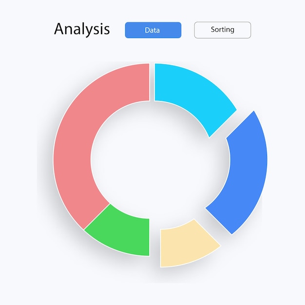 Vector circular graph pie chart circular plot data representation graphical breakdown visual analysis vector line icon for business and advertising