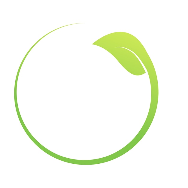 Circular green plant and leaf logo